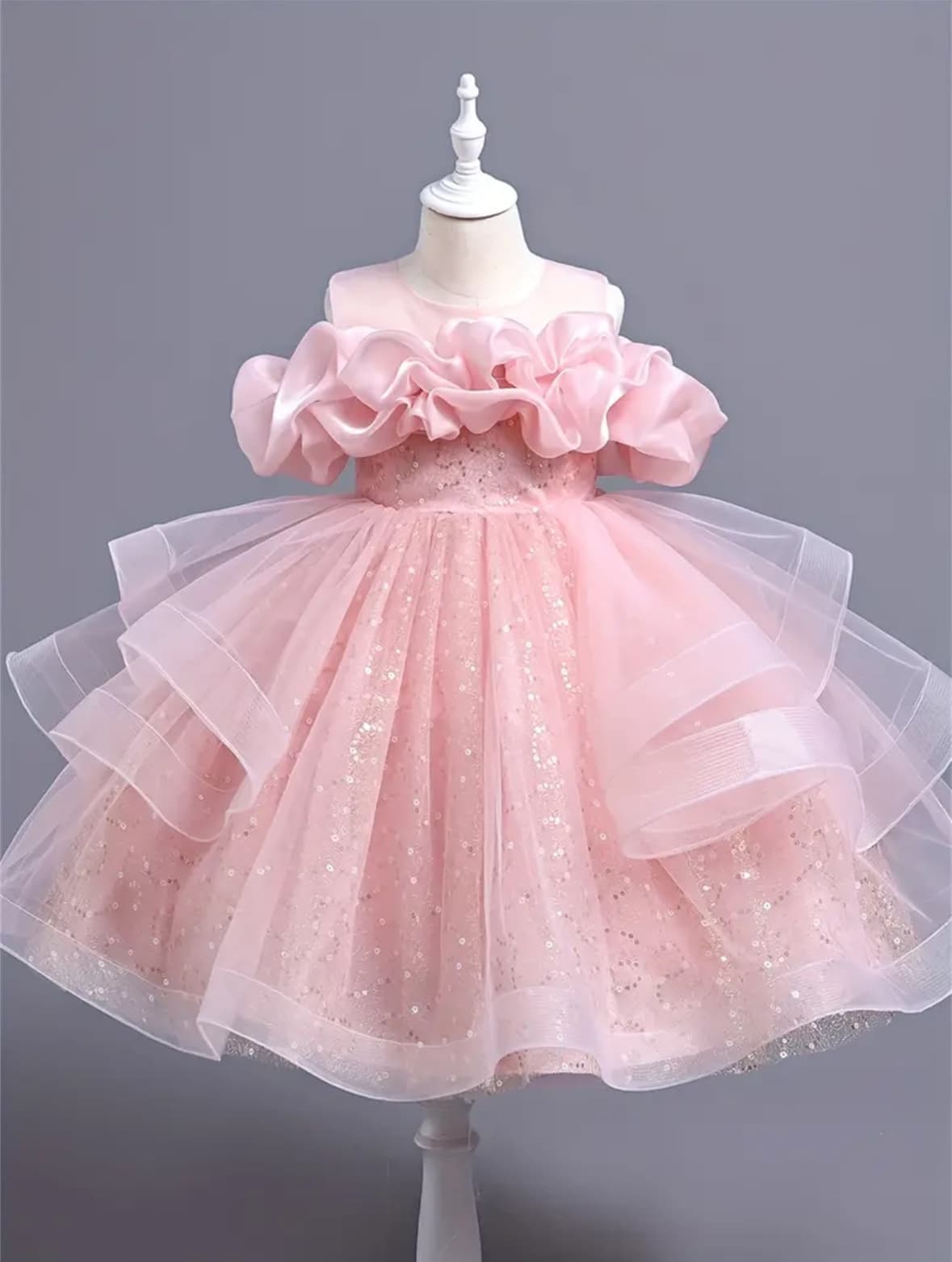 Girls Puffy Sparkle Dress from Gia's Party Rental